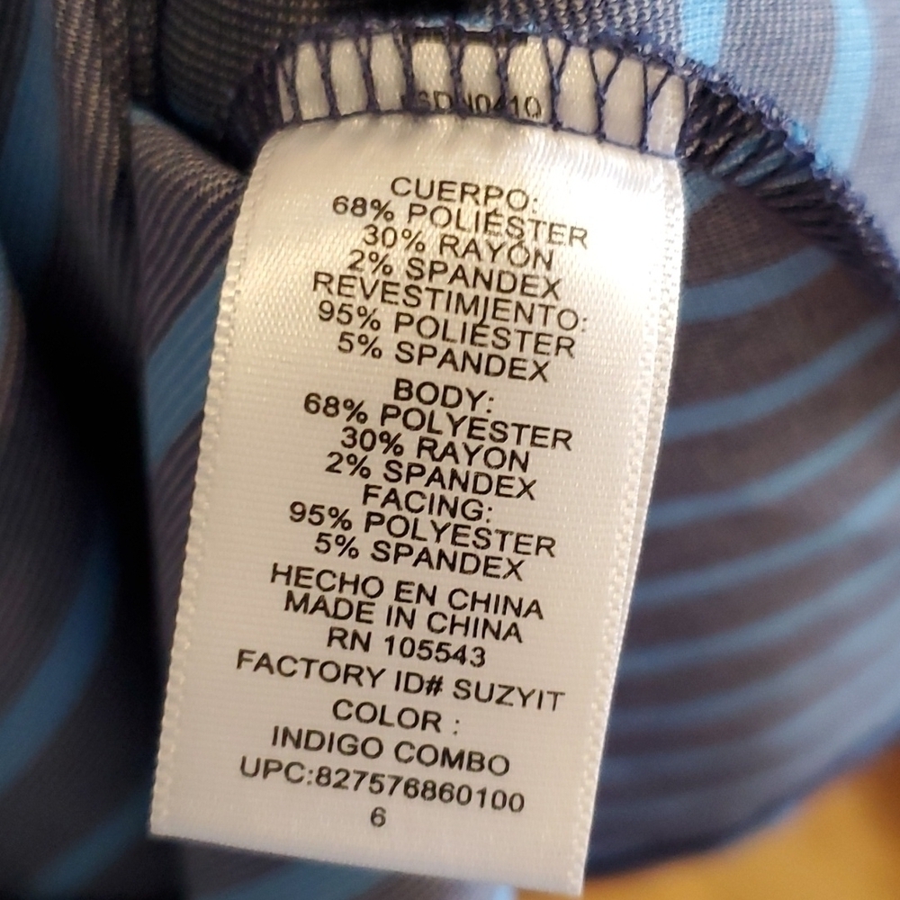 Peter Som Blue & Blue Striped Fit & Flare Dress 6 - Picture 6 of 6